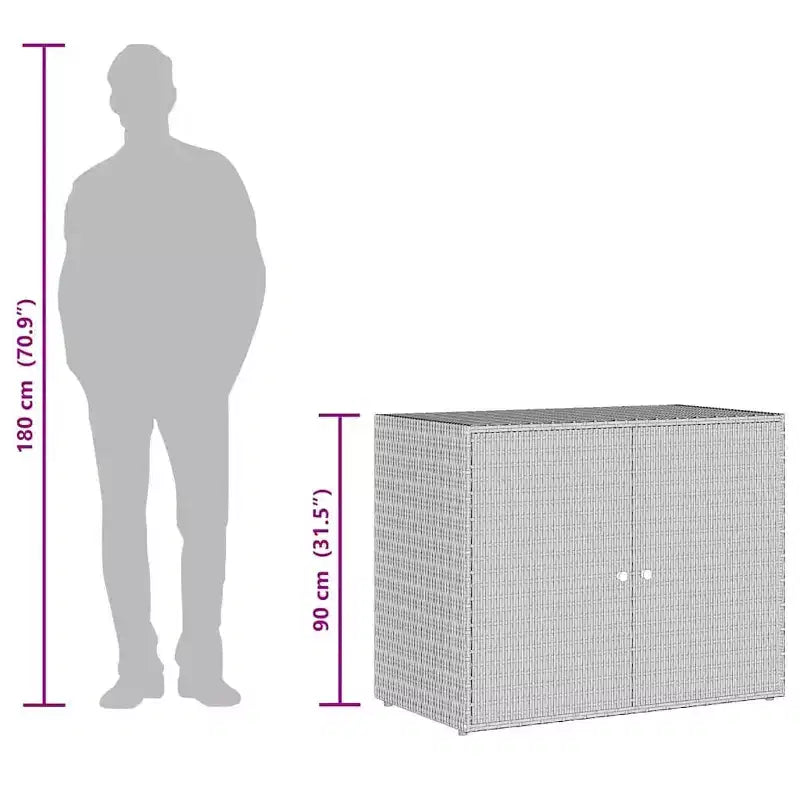 vidaXL Storage Unit Outdoor Storage Cabinet Patio Storage Box Poly Rattan