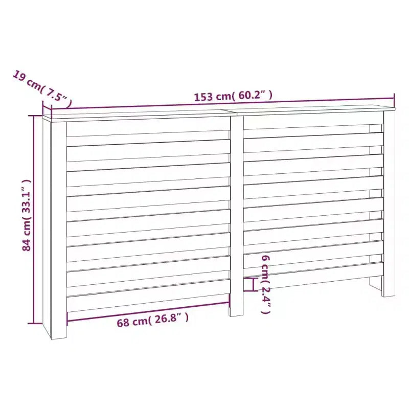 vidaXL Radiator Cover 31.3x7.5x33.1 Solid Wood Pine