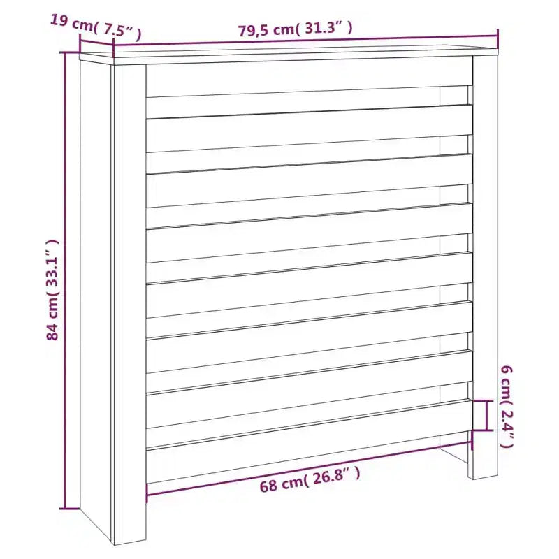 vidaXL Radiator Cover 31.3x7.5x33.1 Solid Wood Pine