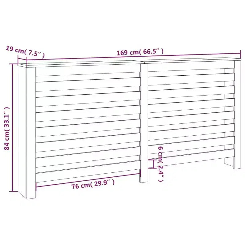 vidaXL Radiator Cover 31.3x7.5x33.1 Solid Wood Pine