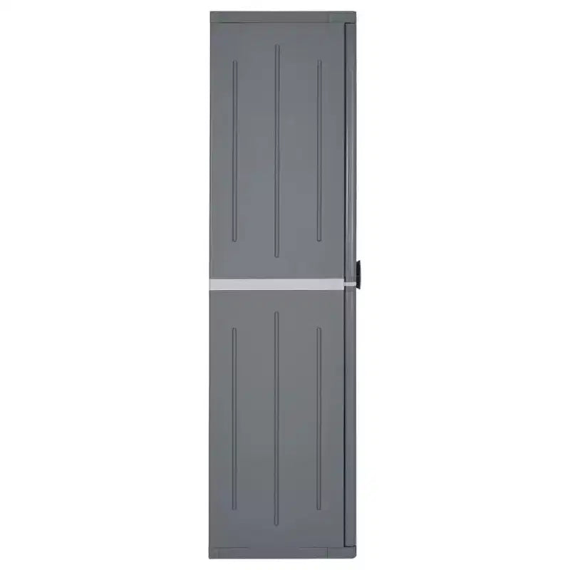 vidaXL Outdoor Cabinet Garden Storage Unit Shed with Shelves PP Wood Look - Black 4 Shelves