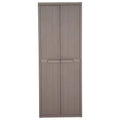 vidaXL Outdoor Cabinet Garden Storage Unit Shed with Shelves PP Wood Look - Black 4 Shelves