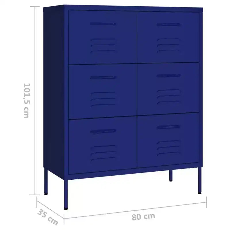 vidaXL Drawer Cabinet Freestanding Storage File Cabinet for Home Office Steel