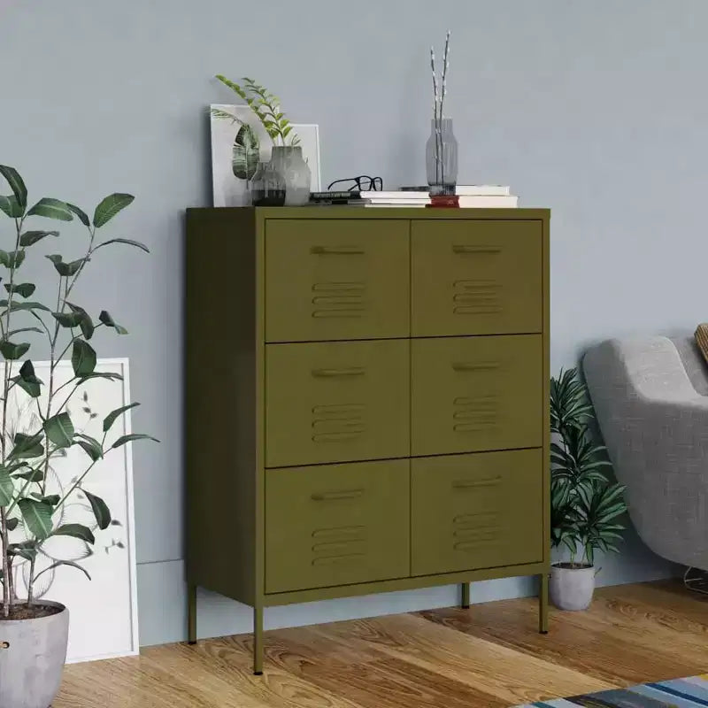 vidaXL Drawer Cabinet Freestanding Storage File Cabinet for Home Office Steel