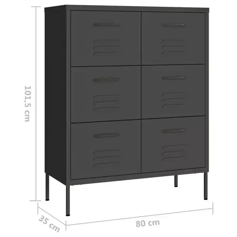 vidaXL Drawer Cabinet Freestanding Storage File Cabinet for Home Office Steel