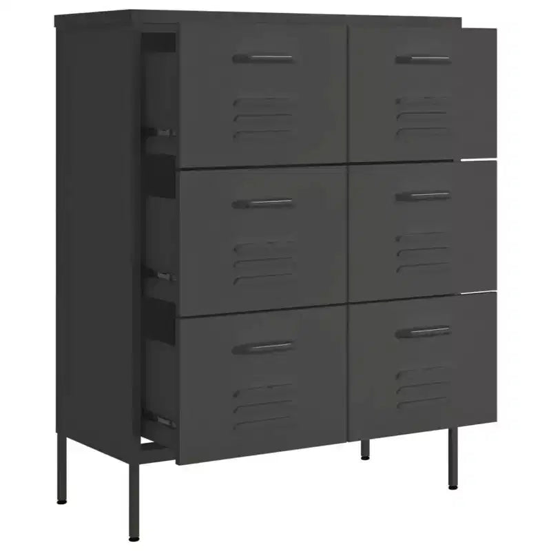 vidaXL Drawer Cabinet Freestanding Storage File Cabinet for Home Office Steel