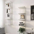 5 Tier Lack Floating Shelf Set of 2 White Wall Display Shelf Unit Modern Home Decor Storage Organizer