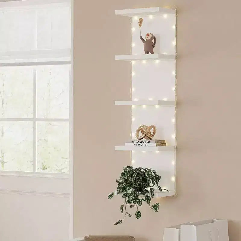 5 Tier Lack Floating Shelf Set of 2 White Wall Display Shelf Unit Modern Home Decor Storage Organizer