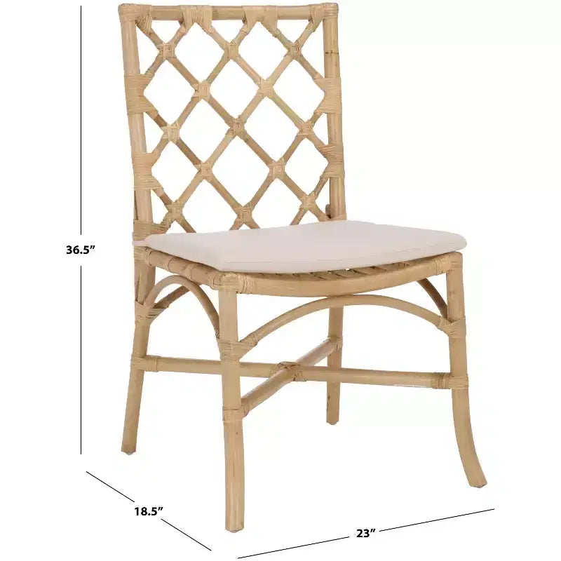 Haru Rattan Dining Chair - SEA8039 - Natural/Cream - Safavieh