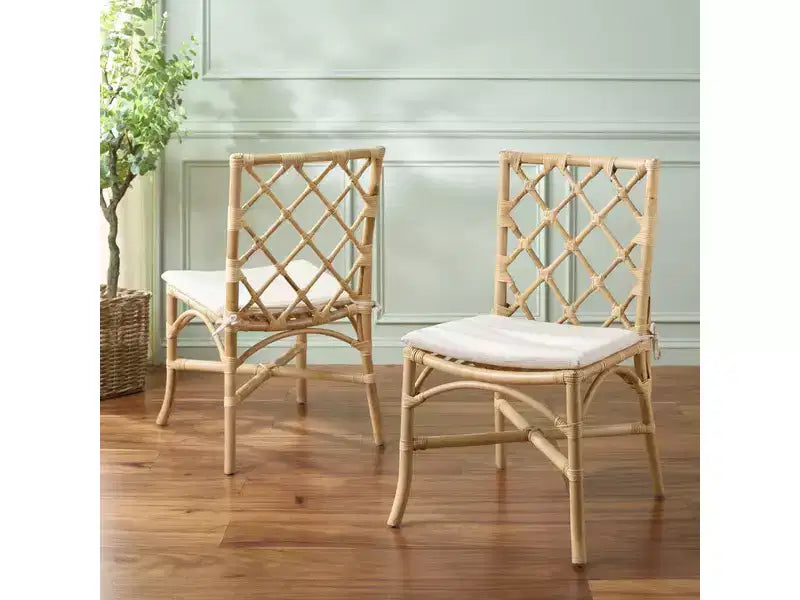 Haru Rattan Dining Chair - SEA8039 - Natural/Cream - Safavieh
