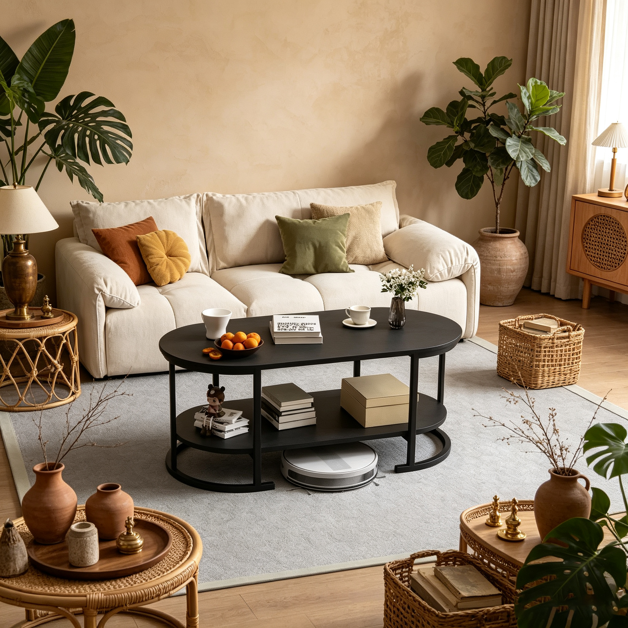 Table basse ovale