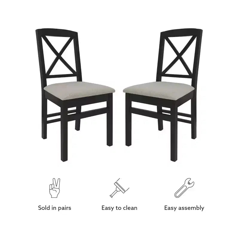Set of 2 Triena X-Back Dining Chairs - Linon