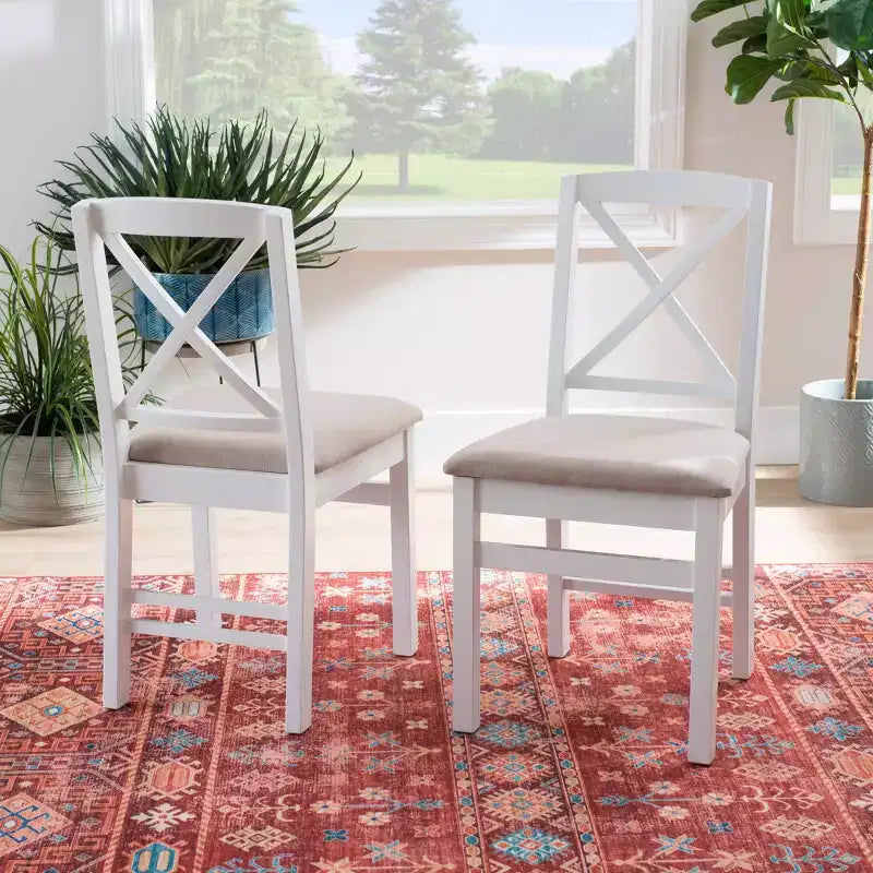 Set of 2 Triena X-Back Dining Chairs - Linon
