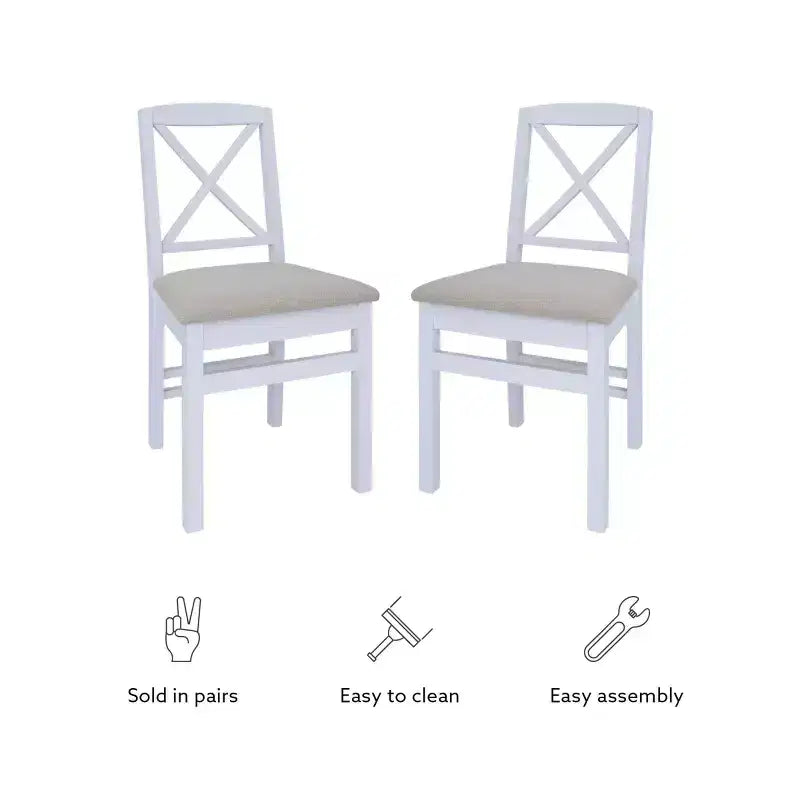 Set of 2 Triena X-Back Dining Chairs - Linon
