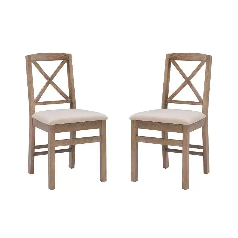 Set of 2 Triena X-Back Dining Chairs - Linon