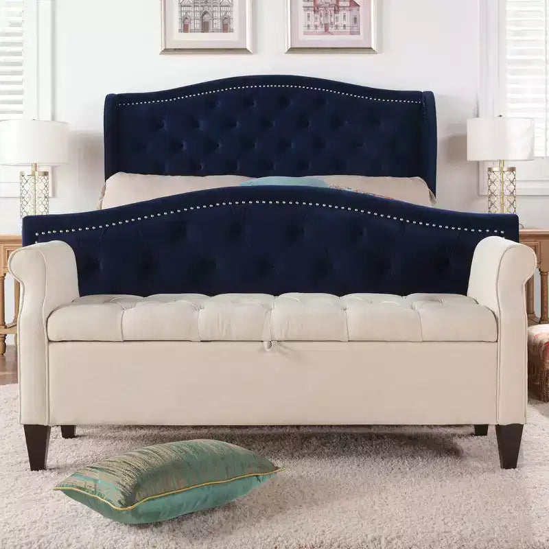 Jennifer Taylor Home Jacqueline Tufted Roll Arm Storage Bench